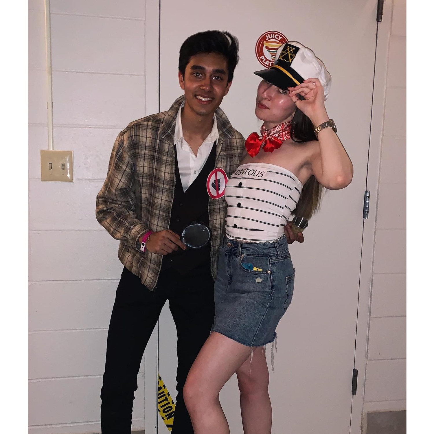 Our first Halloween together. "Captain Obvious" and "No Shit Sherlock" (October 2019)