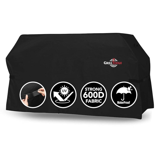 GrillTough Heavy Duty Griddle Cover for Outdoor Griddle, Fits 28 Inch Griddle – Waterproof, Weather Resistant, UV & Fade Resistant with Adjustable Straps – Flat Grill Cover, Black