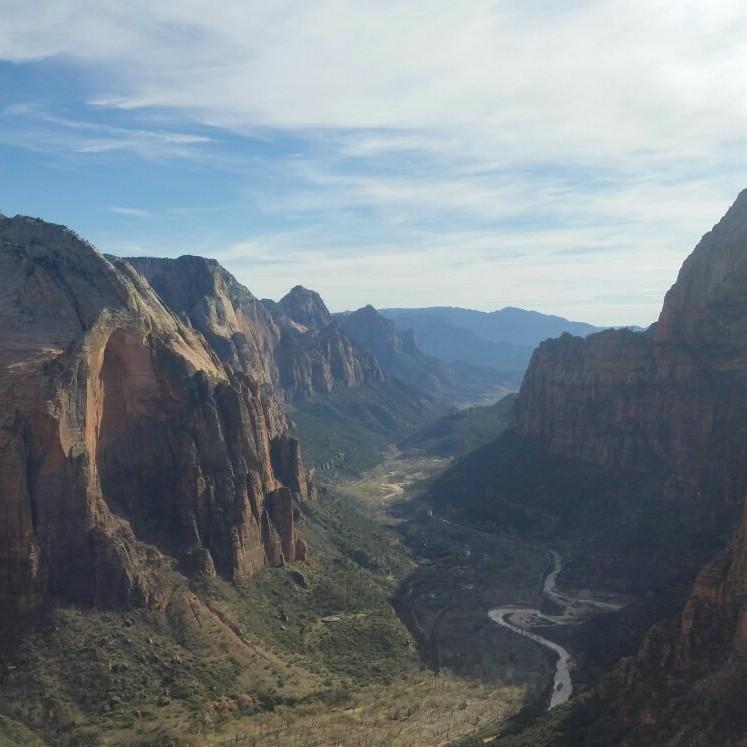 At the top of Angel's landing