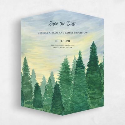 Yellow Diamond Wedding Save the Date - Atchison Forest