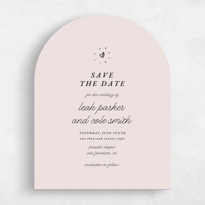 Pink Arch Wedding Save the Date - Colmar Portrait