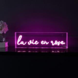 La Vie En Rose Acrylic Neon Light Box