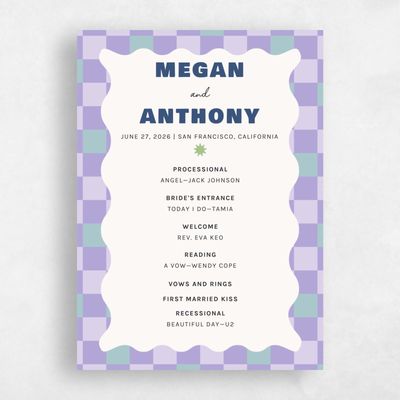 Purple Wedding Program - Vibrante