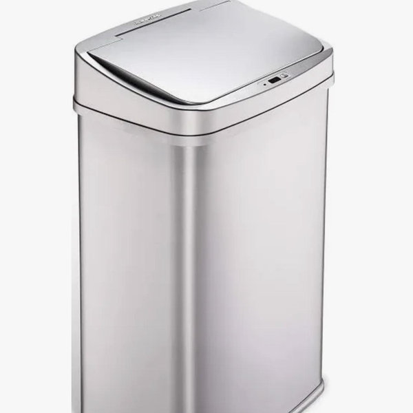 Nine Stars 13.2 Gallon Stainless Steel Motion Sensor Trash Can - Silver