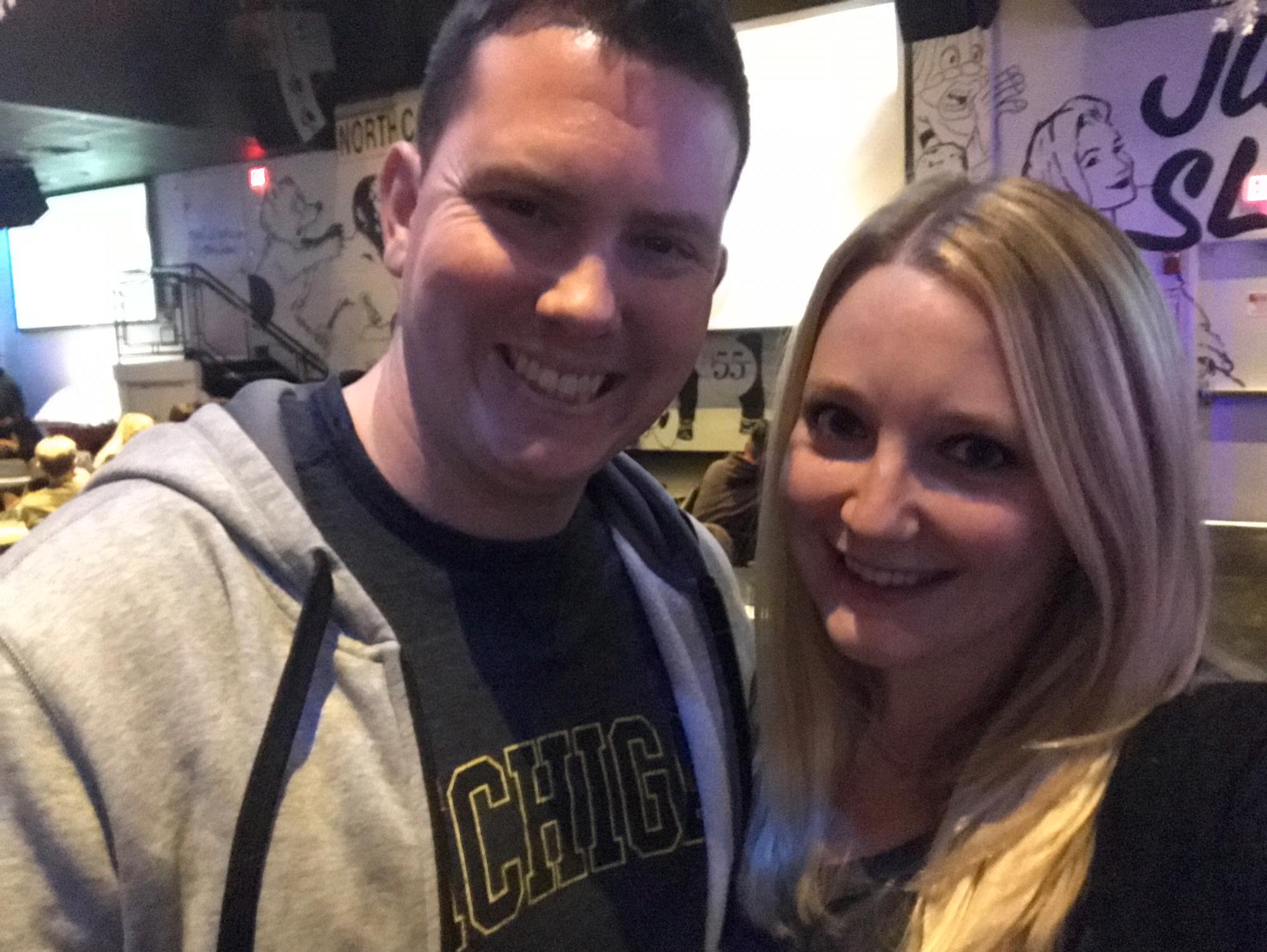 Amanda has learned to watch much more football...and Sean supports her team