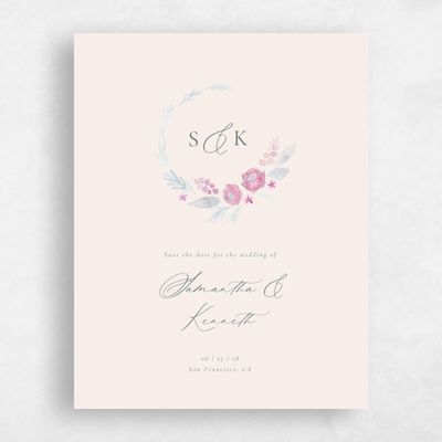 Linen, Beige Wedding Save the Date - Arlington Portrait