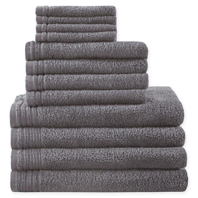 510 Design Big Bundle 12-Piece Bath Towel Set in Grey