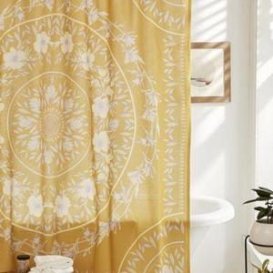 Sketched Floral Medallion Shower Curtain