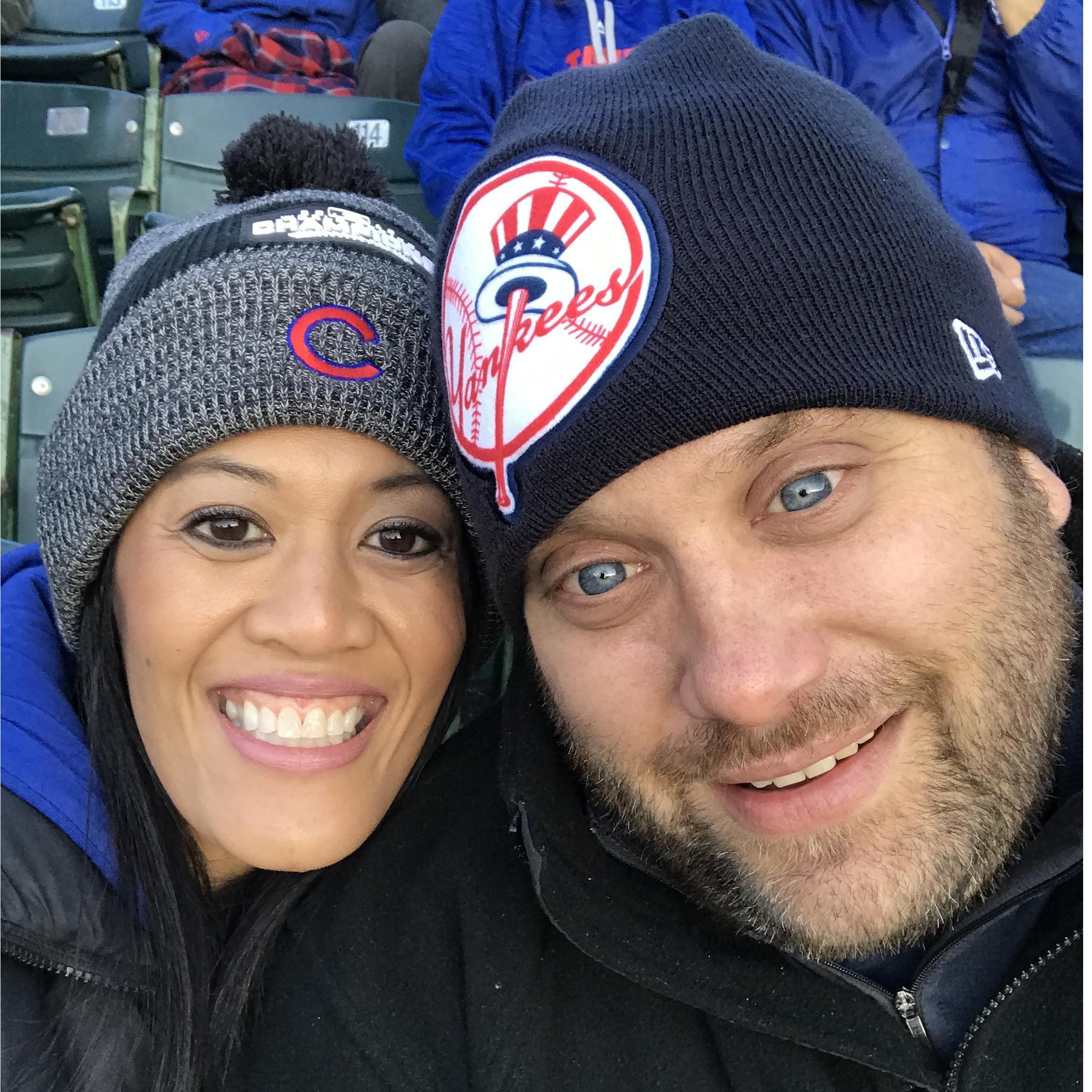 Cubs and Yankees fans for life at Wrigley. May 2017