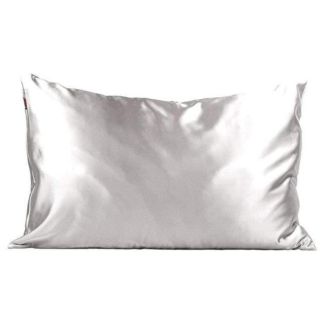 Kitsch 100% Satin Pillowcase, Softer Than Silk, Vegan Silk Pillowcase Cover, Standard (Silver)