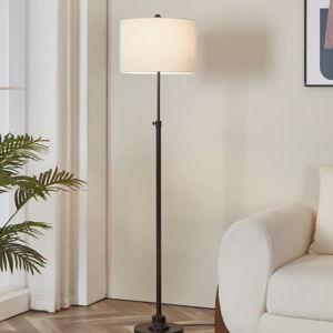 Carmeline 63.5" Traditional Adjustable Floor Lamp with Drum Lampshade - Bronze