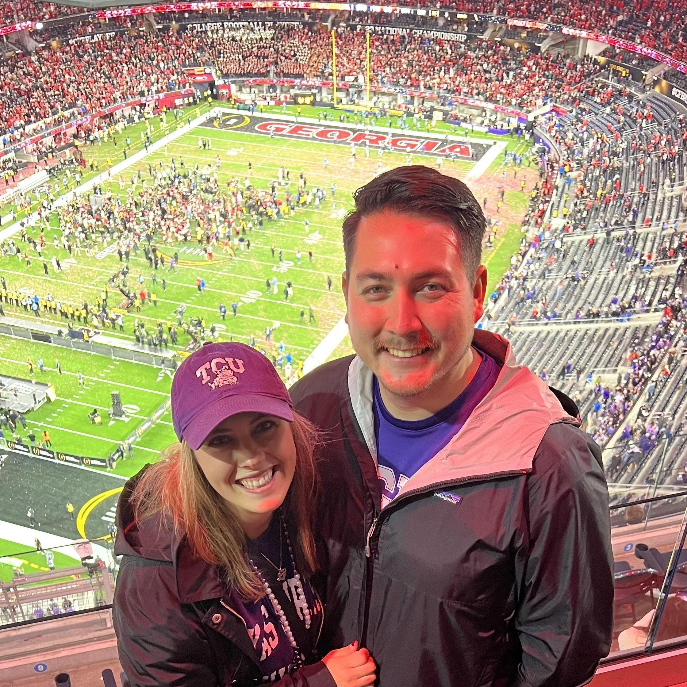 TCU vs Georgia. First place in our hearts, not on the scoreboard. SoFi Stadium, LA
