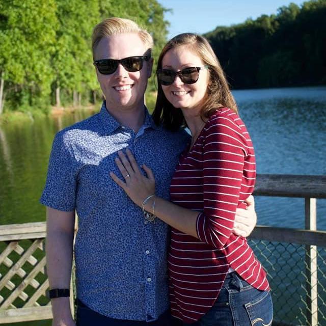 Posing for some after pictures after Meghan said yes!