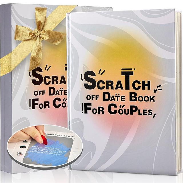 JUBTIC 50 Date Ideas for Couples Date Night - Adventure Card Game Challenge Scratch Off Games with Photo Album Book for Girlfriend, Boyfriend, Couples Gift at Anniversary, Wedding, Valentine's Day.