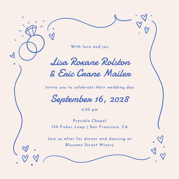 Aubrey Border | Cornflower Blue | Zola Wedding Invitations