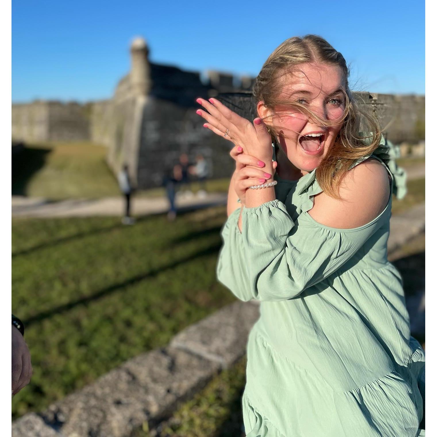 After he popped the question!