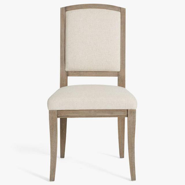 Adrian Dining Chair, Basketweave Slub Oatmeal/Gray Wash Leg
