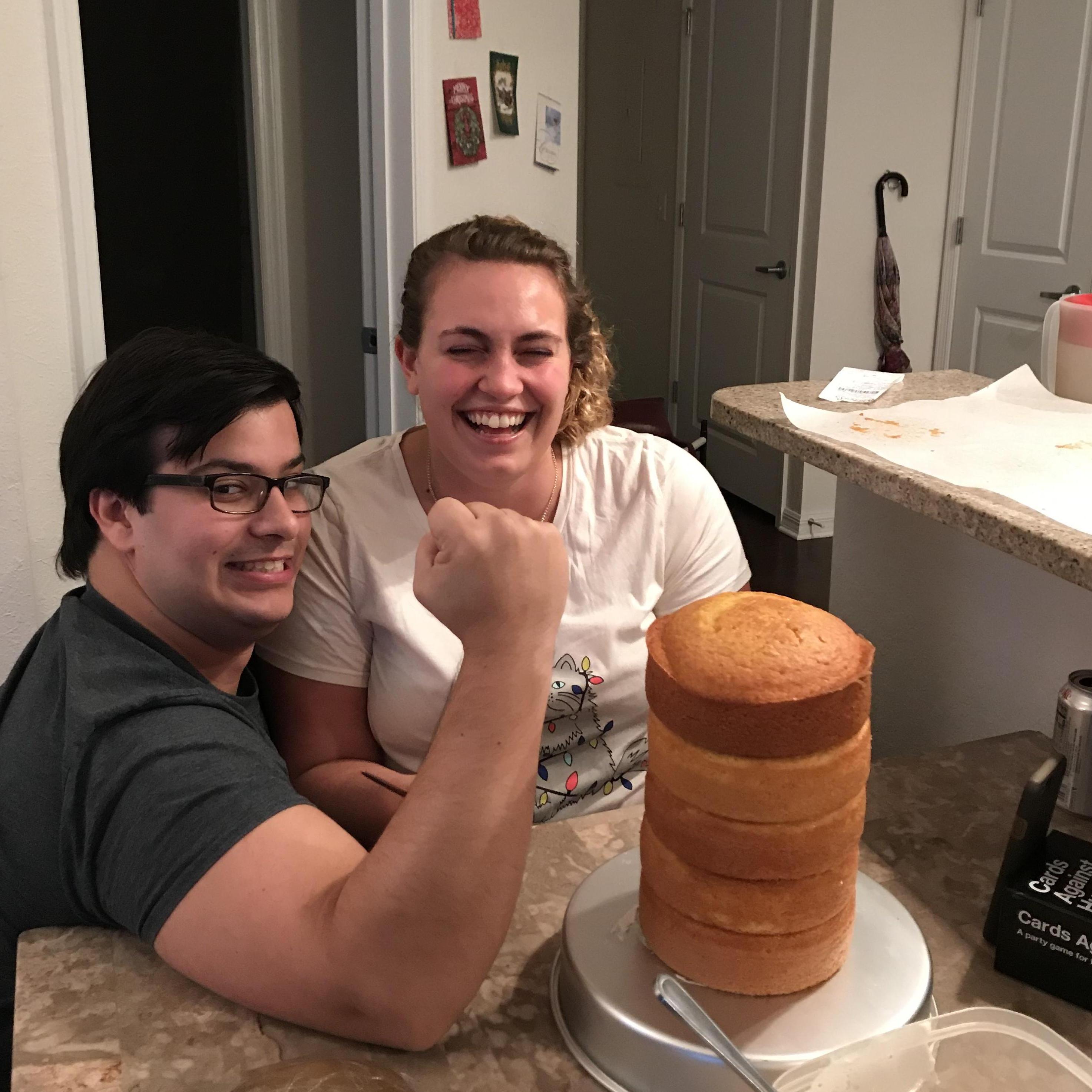 Andrew's 1st Tanner Cake Challenge! we lost because ya'll. Youre all lucky we still invited you to the wedding. Christmas 2018