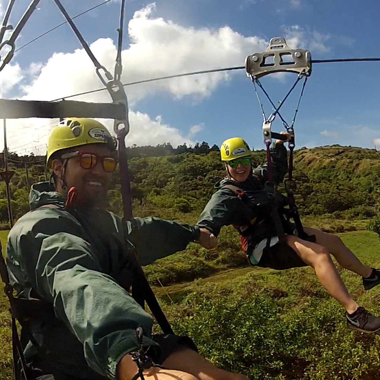 Zip-lining in Hawaii