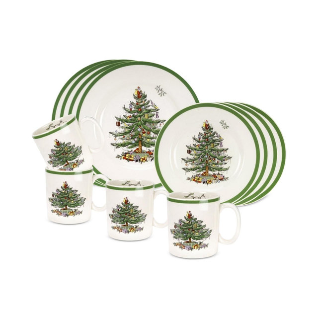 Spode Christmas Tree 12 Pc. Dinnerware Set, Service for 4