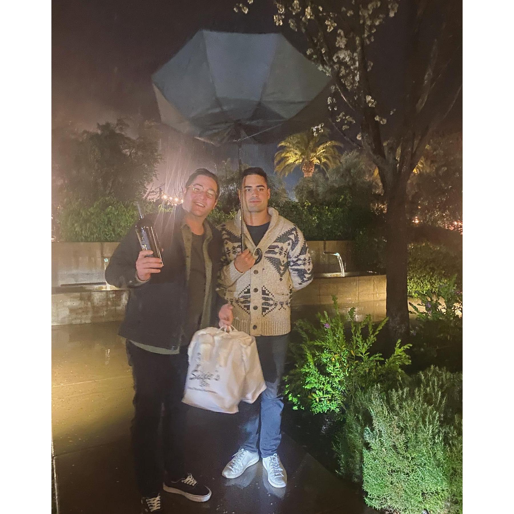Luke with his friend and colleague, Clayton, after a great night at Suzie's.
