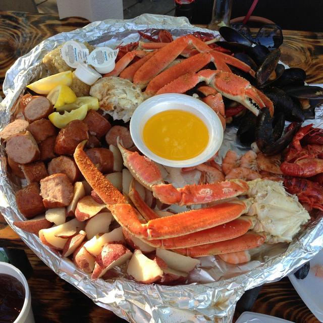 Honeymoon dinner at The Original Crab Shack