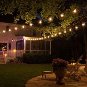 Harbor Breeze 48-ft Plug-in Black Indoor/Outdoor String Light with 24 White -Light LED Edison Bulbs