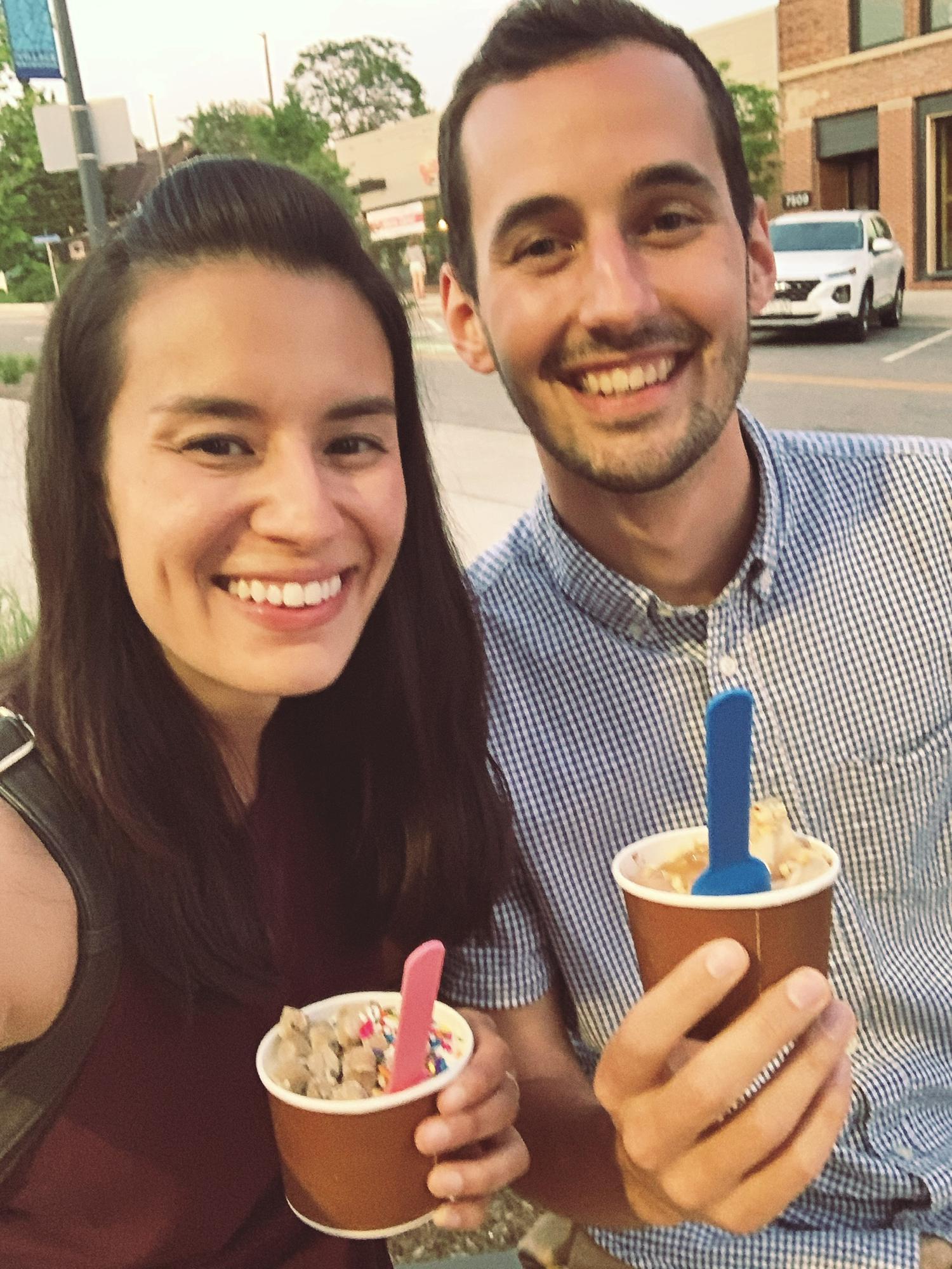 One of our first dates! Frozen yogurt!