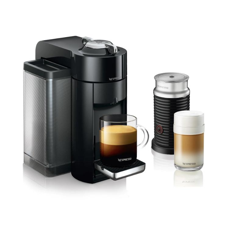 Nespresso Evoluo (Piano Black) & Aeroccino3 Milk Frother