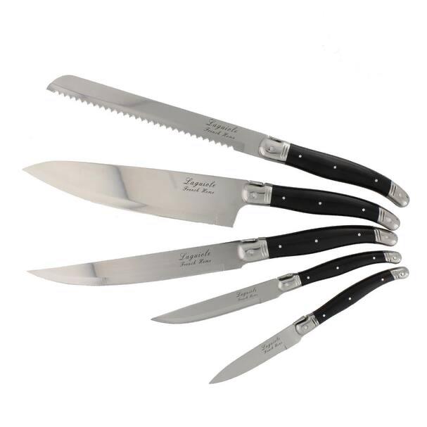 Laguiole 5 Piece Kitchen Knife Set plus Magnetic Display.