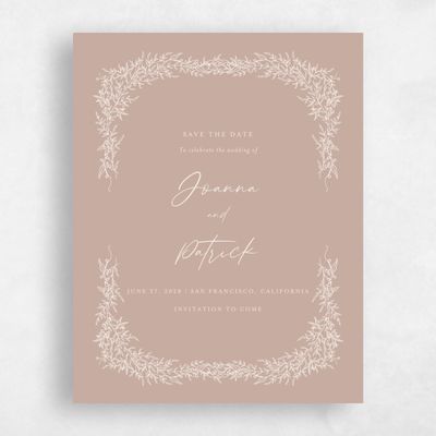 Latte, Brown Wedding Save the Date - Birchwood Portrait
