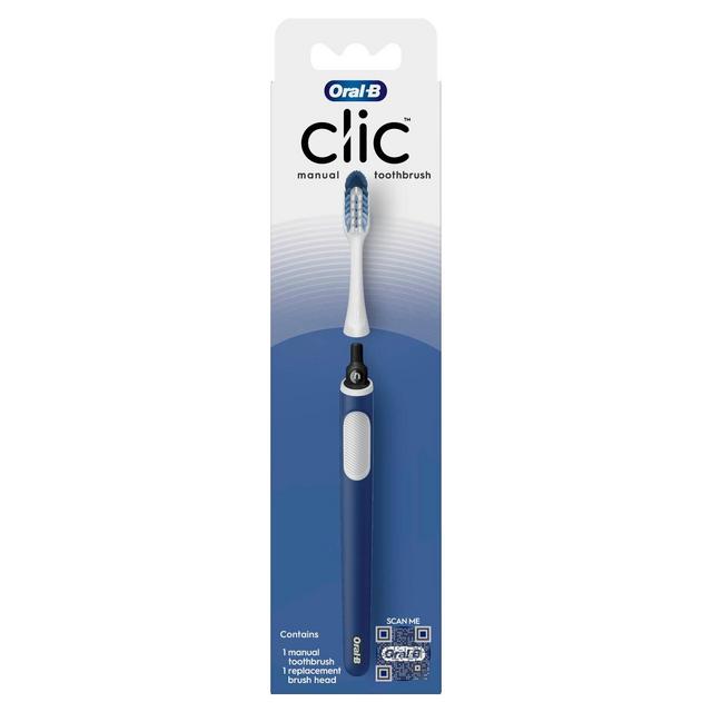 Oral-B Clic Toothbrush Handle with Replaceable Brush Head Navy - 1ct
