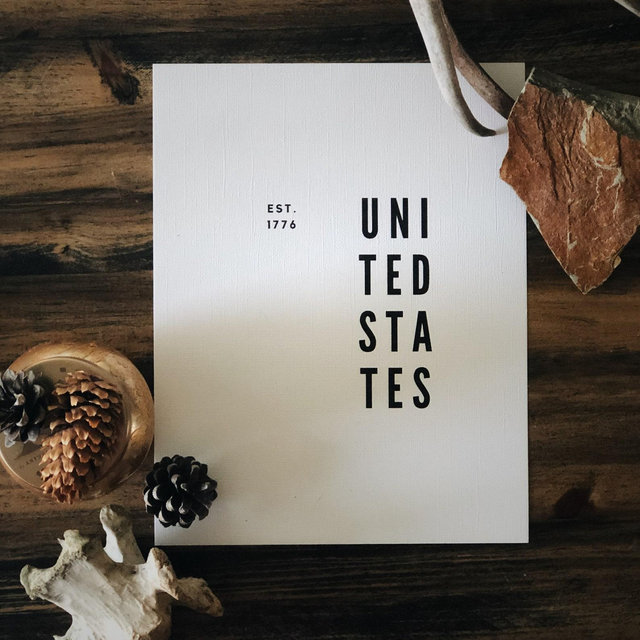 United States | Est. 1776 | America | Typography | Americana | Home Decor | 4th of July | Memorial Day | Patriotic | Governerd Made