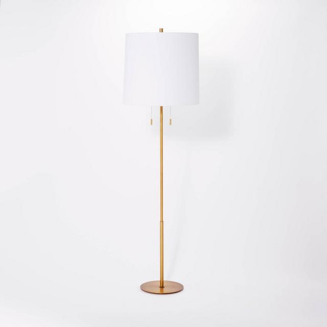 Tapered Shade Metal Floor Lamp (Includes LED Light Bulb)Brass - Threshold™ designed with Studio McGee