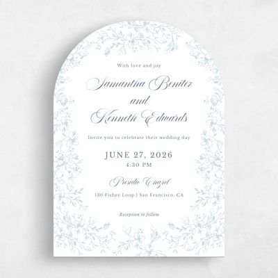 Blue Arch Wedding Invitation - Venado Portrait