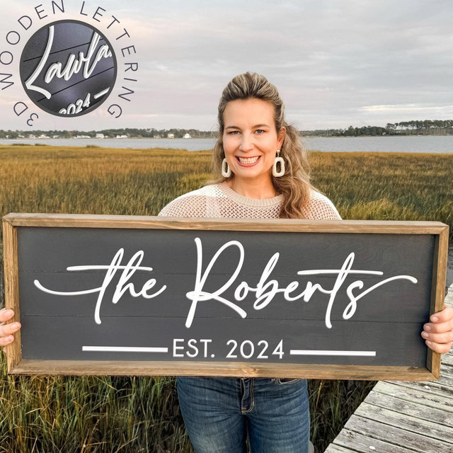 Custom Family Name Sign with Established Year | Personalized Wooden Sign | Family Name & Established Year Wooden Sign | Wedding Gift