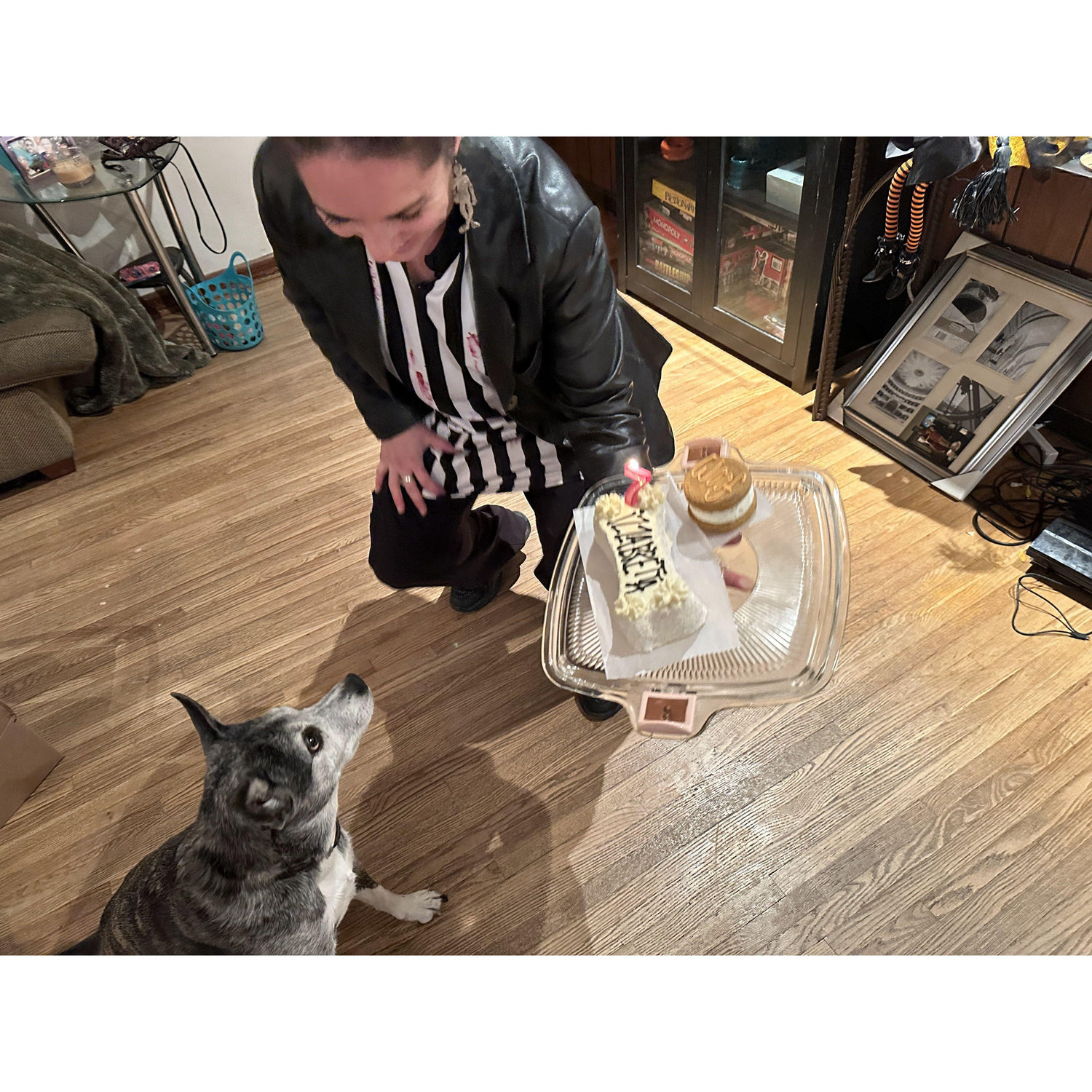 Kate knew Eric was perfect when a few weeks into dating he brought her dog, IzzABretta, a birthday cake for her 7th bday.