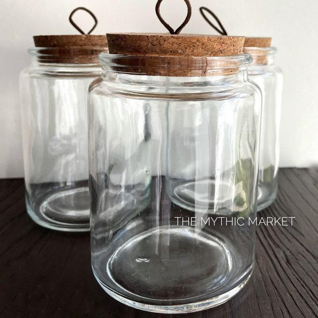 Large Apothecary bottles, empty craft bottles, large glass storage jar, witchcraft supplies, herb jars, empty candle jars, cork jars