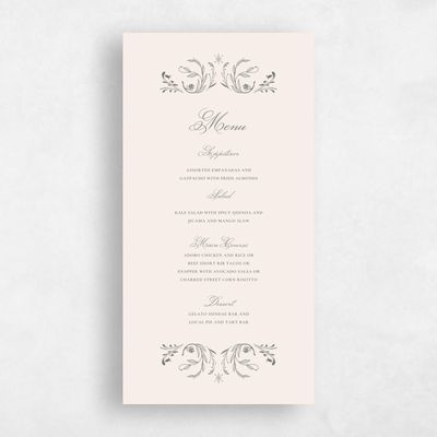 Dark Sage, Green Wedding Menu - Camberley