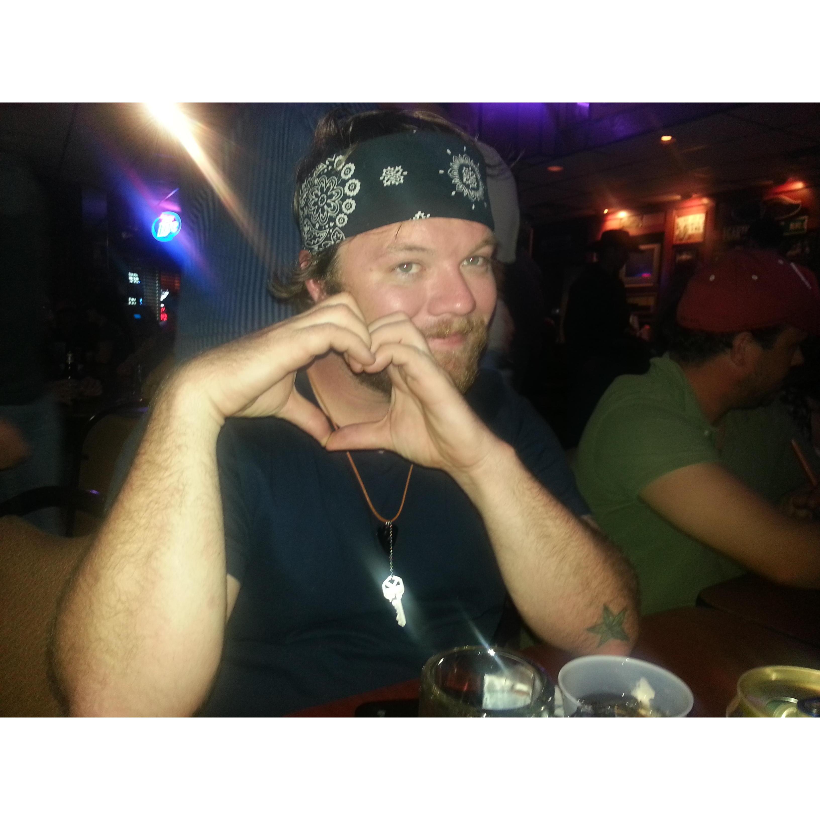 Sophie's favorite photo of Joe. September 2012. Willie's Saloon.