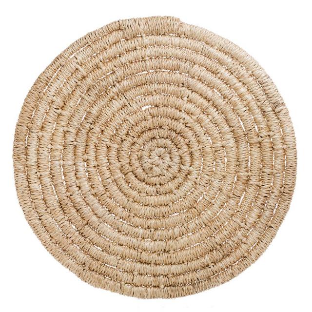 Natural Woven Abaca Round Placemat, 15"