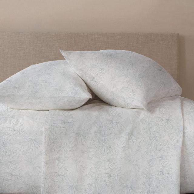 100% French Linen Sheet Set - Queen - Cream & Wave Floral | BOKSER HOME