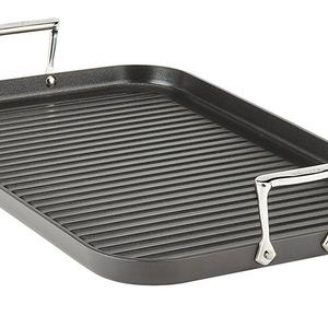 Groupe SEB - All-Clad E7954164 HA1 Hard Anodized Nonstick Dishwasher Safe PFOA Free Grande Grill Cookware, 13-Inch by 20-Inch, Black