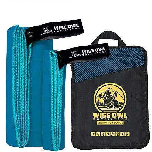 Wise Owl Outfitters Camping Towel & Gym Towels - Ultra Soft Compact Quick Dry Microfiber Best Fast Drying Fitness Beach Hiking Yoga Travel Sports Backpacking