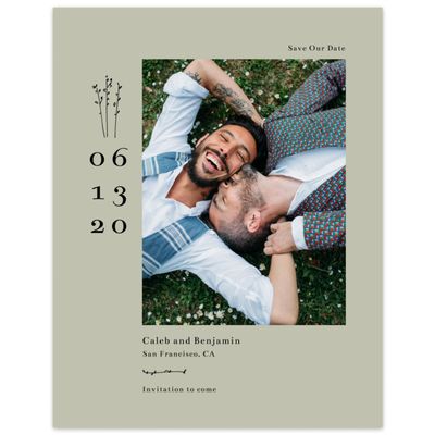 Sage, Green Wedding Digital Save the Date - Rue Portrait