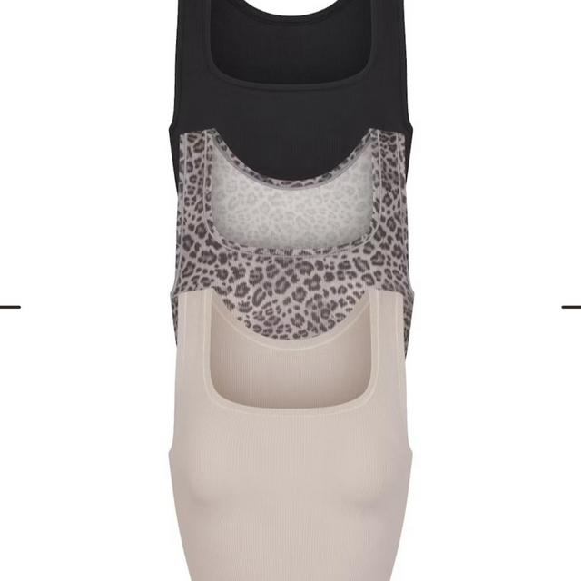 COTTON RIB TANK 3-PACK | SNOW LEOPARD MULTI