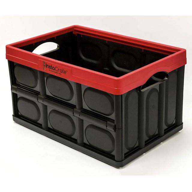 GreenMade InstaCrate Collapsible Storage Container, 12 gal, Red/Black