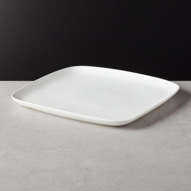 Crisp Matte White Square Serving Platter