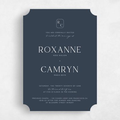 Blue Ticket Wedding Invitation - Altair Classic