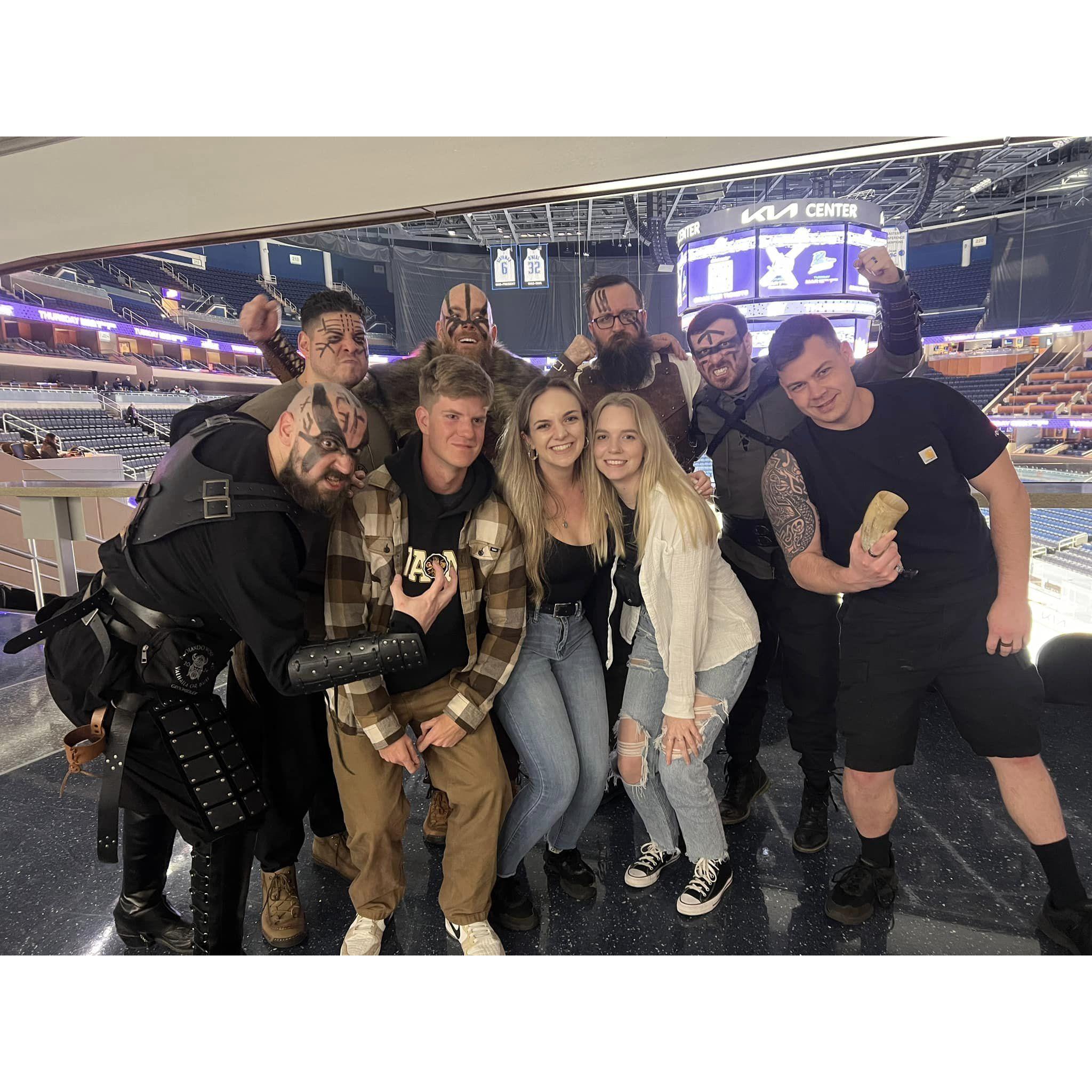 Random Viking themed bachelor party group we found at a hockey game.